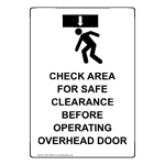 Portrait Check Area For Safe Clearance Sign With Symbol NHEP-33065