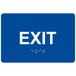 Blue ADA Braille EXIT Sign, 6x4 in. Acrylic
