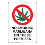 Portrait No Smoking Marijuana On Sign With Symbol