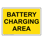 Battery Charging Area Sign