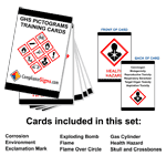 GHS Pictograms Training Cards for Hazmat, 6x4 in. (10 cards)