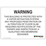VAPOR MITIGATION SYSTEM Sign, 14x10 in. Aluminum