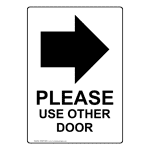 Portrait Please Use Other Door Sign With Symbol