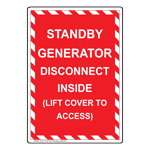 Portrait Standby Generator Disconnect Inside Sign