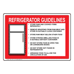 Refrigerator Guidelines With Symbol Sign