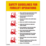 Safety Guidelines For Forklift Poster, 22x17 in. Paper