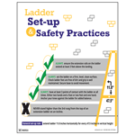 Ladder Set-Up & Safety Practices Poster, 22x17 in. Paper