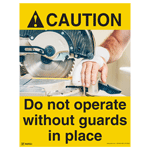 Caution Do Not Operate Without Guards Poster, 22x17 in. Paper