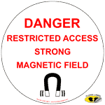 Danger Restricted Access Strong Magnetic Field Floor Label