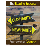The Road To Success Starts With A Change Poster, 22x17 in. Paper