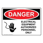 OSHA DANGER Electrical Equipment Authorized Personnel Sign With Symbol