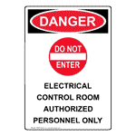 Portrait OSHA DANGER Electrical Sign With Symbol