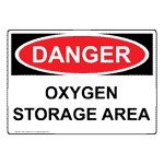 OSHA DANGER Oxygen Storage Area Sign