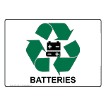 Batteries Sign for Recyclable Items