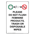 Portrait Please Do Not Flush Feminine Sign With Symbol