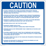 Utah Caution Spa Pool Warning Sign, 30x30 in. Aluminum