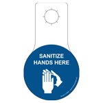Sanitize Hands Here Bottle Hang Tags, 10 pk 7x4 in. Poly Cardstock