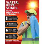 English / Spanish Water. Rest. Shade Poster, 22x17 in. Paper