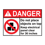 ANSI DANGER Do not place objects on top Sign with Symbol ADE-28616