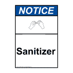 Portrait ANSI NOTICE Sanitizer Sign with Symbol ANEP-31523