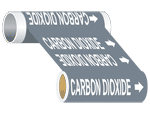 ASME-A13.1 Carbon Dioxide Wide Pipe Label PIPE-23150_WideRoll_White_on_Gray