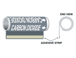 Coiled Gray Carbon Dioxide Pipe Marker
