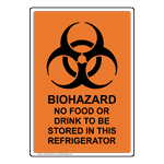 Portrait Biohazard No Food Or Drink Sign With Symbol NHEP-26818