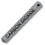 Coiled Gray Carbon Dioxide Pipe Marker
