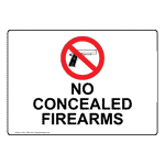 No Concealed Firearms Sign