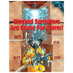 Blocked Sprinklers Are Cause For Alarm! Poster, 22x17 in. Paper