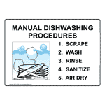 Manual Dishwashing Procedures Sign NHE-15730