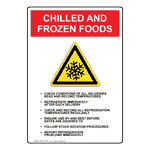 Portrait Chilled And Frozen Foods Sign With Symbol NHEP-15729