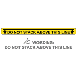 Yellow Do Not Stack Above This Line Label for Shipping / Receiving, 36x3 in. Vinyl