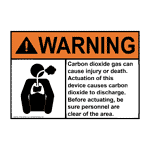 NFPA 12 WARNING Carbon dioxide gas can cause Sign with Symbol AWE-43054