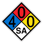 NFPA 704 Diamond Sign with 4-0-0-SA Hazard Ratings NFPA_PRINTED_400SA