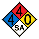 NFPA 704 Diamond Sign with 4-4-0-SA Hazard Ratings NFPA_PRINTED_440SA