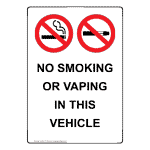 Portrait No Smoking Or Vaping In Sign With Symbol NHEP-37706