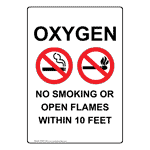 Portrait Oxygen No Smoking Or Open Sign With Symbol NHEP-14618