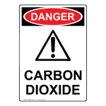 Portrait OSHA DANGER Carbon Dioxide Sign With Symbol ODEP-1545