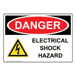 OSHA DANGER Electrical Shock Hazard Sign With Symbol ODE-28621