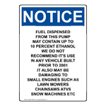 Portrait OSHA NOTICE Fuel Dispensed From This Pump Sign ONEP-33486