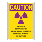 Portrait OSHA RADIATION CAUTION Radiation Contamination Sign With Symbol OREP-33062