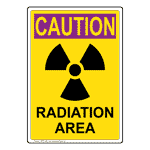 Portrait OSHA RADIATION CAUTION Radiation Area Sign With Symbol OREP-5445