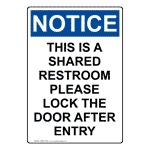 Portrait OSHA NOTICE This Is A Shared Restroom Please Sign ONEP-37064