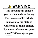 California Prop 65 Consumer Product Warning Sign: Marijuana smoke