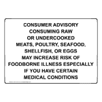 Consumer Advisory Consuming Raw Or Undercooked Sign