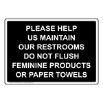 Please Help Us Maintain Our Restrooms Do Sign NHE-37042_BLK