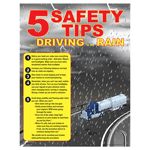 5 Safety Tips For Driving In The Rain Poster, 22x17 in. Paper