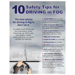 10 Safety Tips For Driving In Fog Poster, 22x17 in. Paper