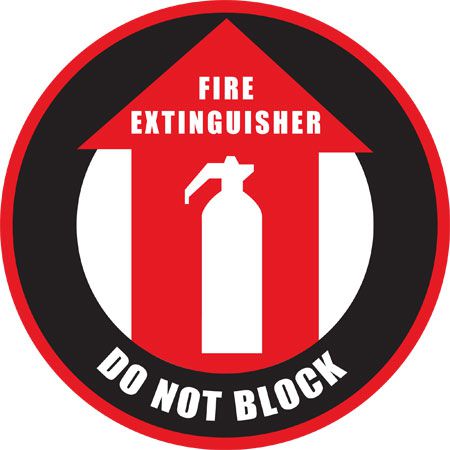 Fire Extinguisher DO NOT BLOCK Floor Sign